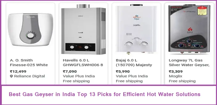 Best Gas Geyser in India Top 13 Picks for Efficient Hot Water Solutions